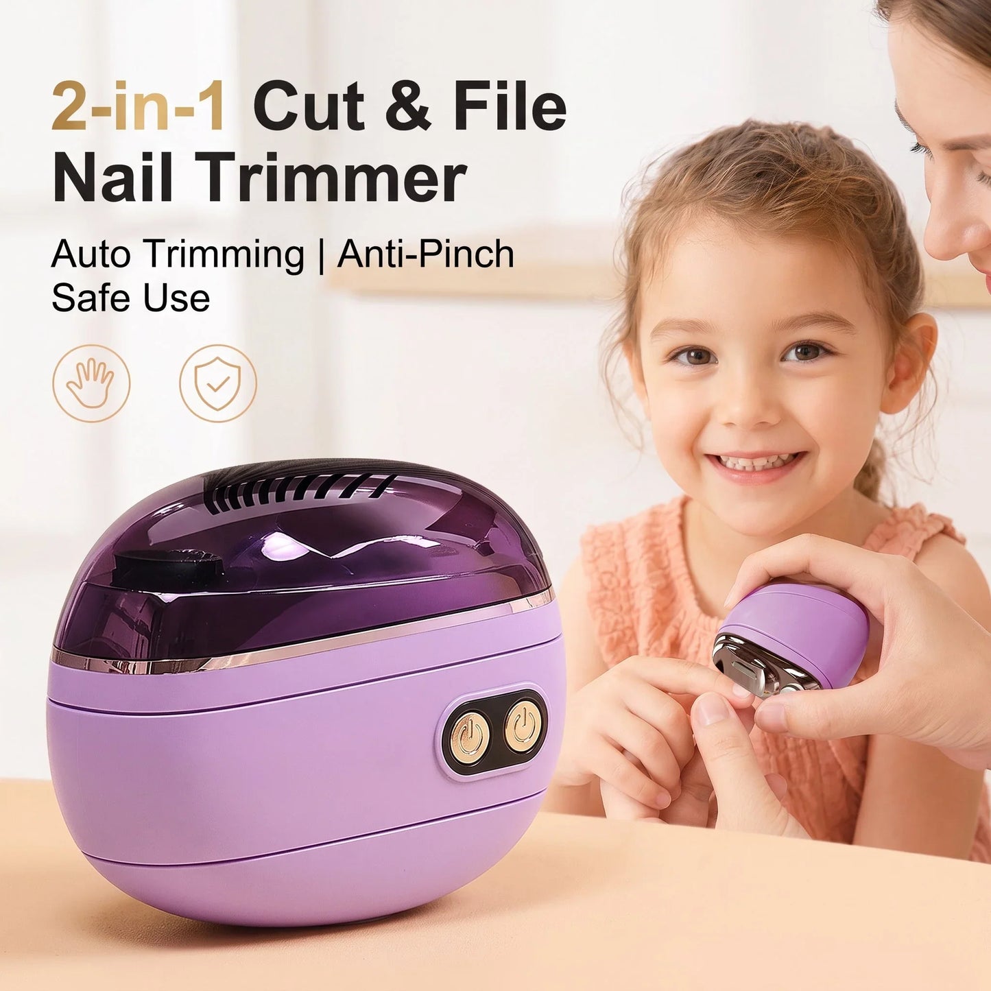 🎉 Soldes 2026 – Plus de 113 000 exemplaires vendus ! ✂️ Coupe-ongles électrique intelligent 2‑en‑1 et polisseur – Sécurité anti‑pincement et lumière LED 💅