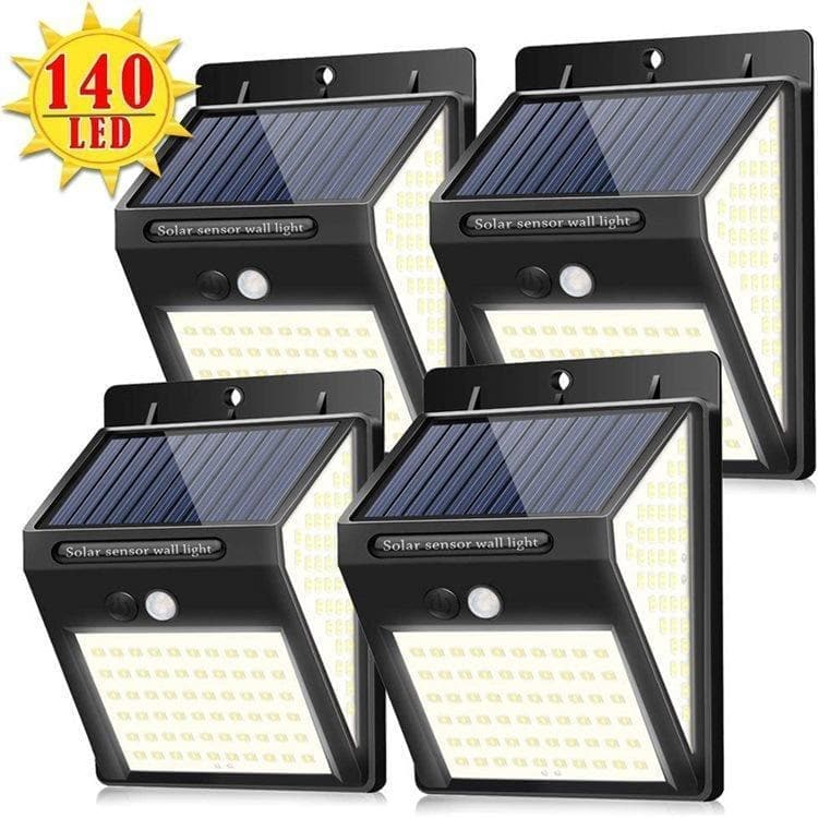 🌙 50% DE RÉDUCTION ! ✨ Applique Solaire Extérieure 140 LED – Détecteur de Mouvement, IP65, 10W Super Lumineuse 🔦