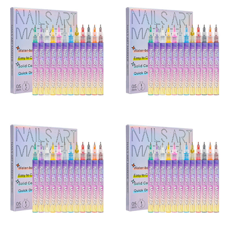 🎁 Cadeaux Priviléges de Noël🎄Coffret de 12 Stylos pour Nail Art💅