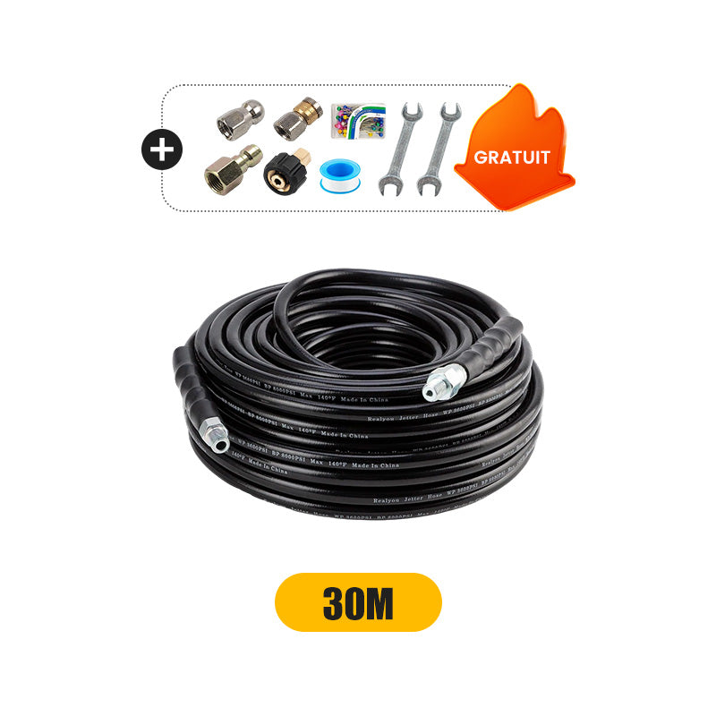 💦50% DE RÉDUCTION ! 🚿 Kit de Nettoyage Haute Pression 5800 PSI pour Égouts - Buse Rotative et Flexible Renforcé pour Déboucher les Canalisations 🛠️✨