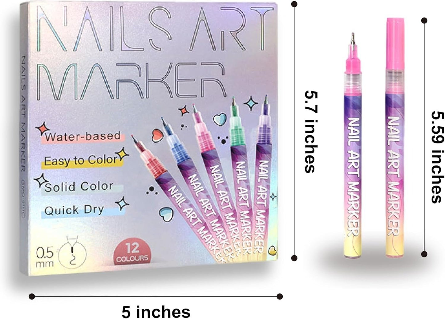 🎁 Soldes exceptionnels à -50 % ⏳🎨 Coffret de 12 stylos pour nail art