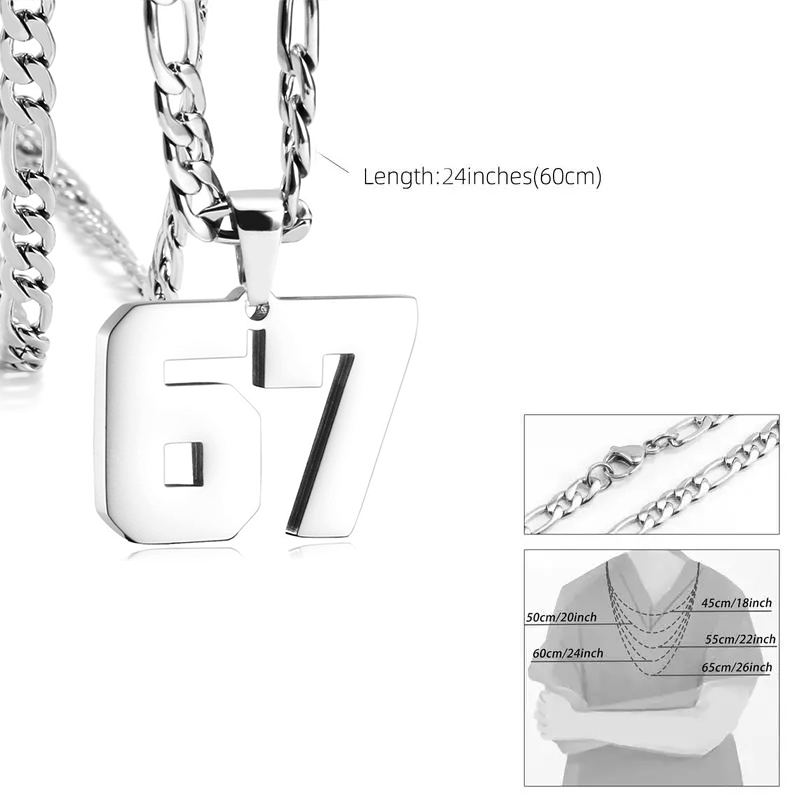 ⛄ Offre Spéciale Hiver:69 % de réduction🔥Exprimez-Vous avec le Pendentif Chiffre 67 - Un Accessoire Unique & Audacieux