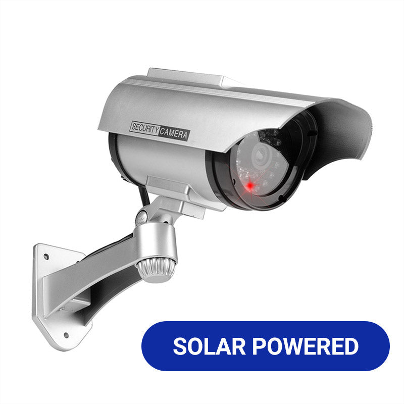 Caméra de sécurité extérieure à énergie solaire simulée avec lumière LED clignotante