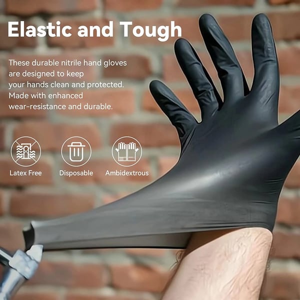Gants jetables en nitrile antidérapants et anti-rayures