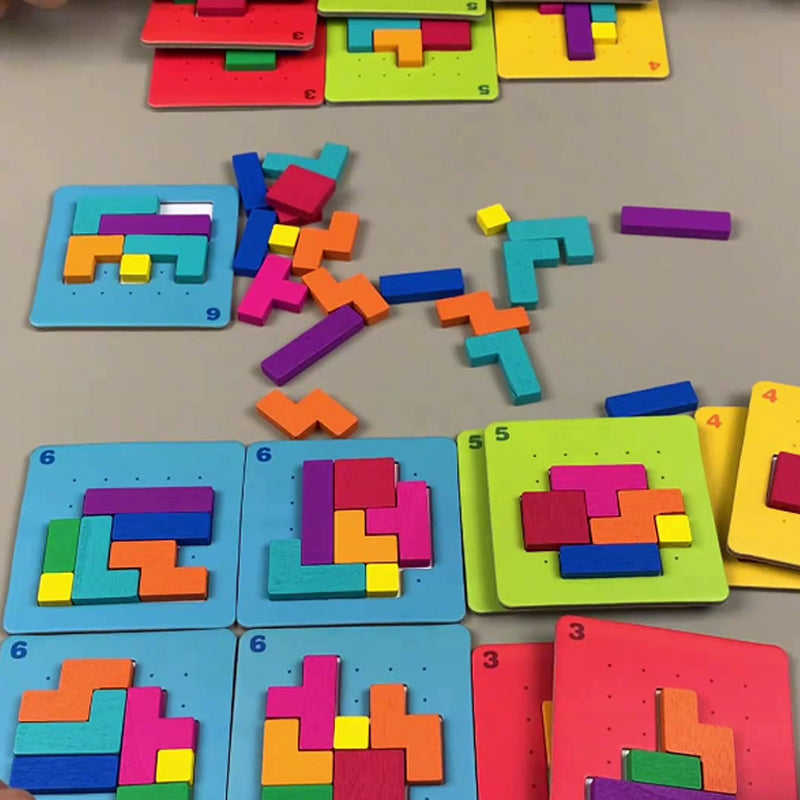 Jeu de Puzzle en Blocs Colorés - Ensemble 128 Pièces
