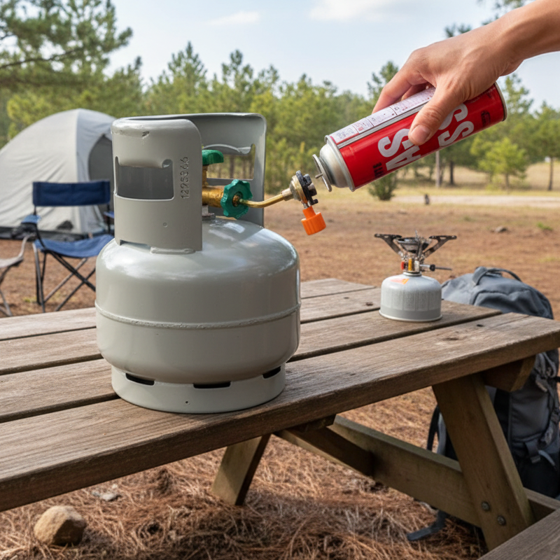 Gas Canister Refill Tool for Outdoor Stoves