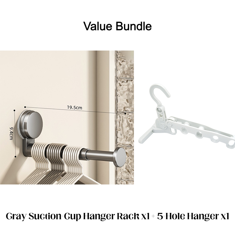 Portant télescopique pliable à ventouse