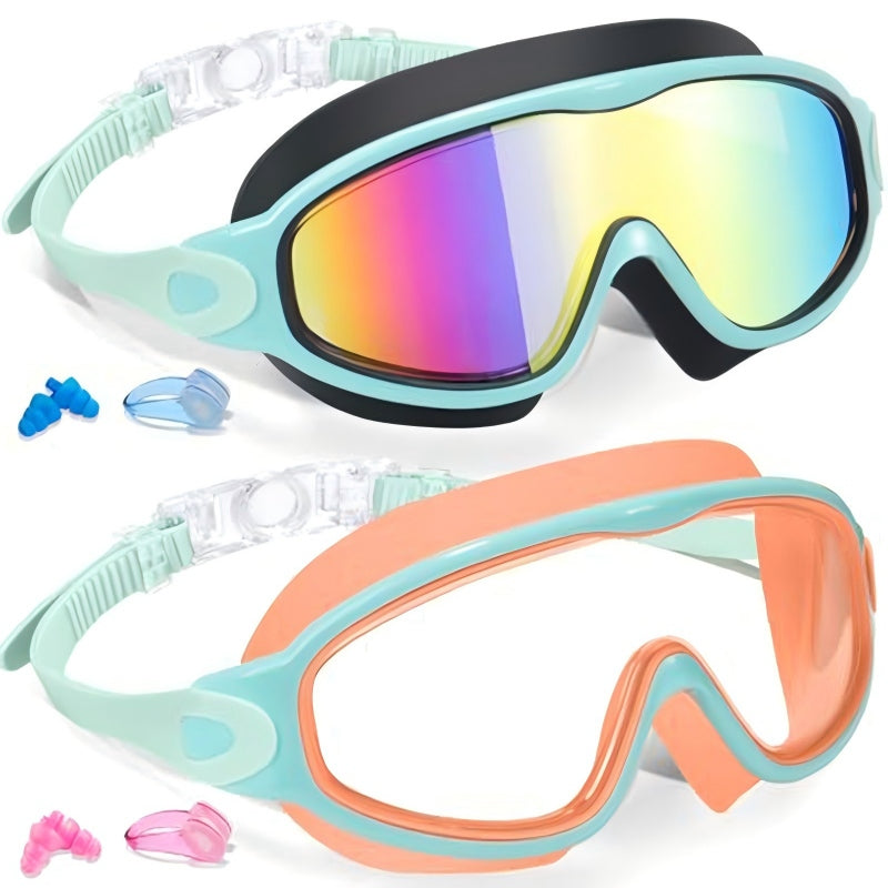 Lunettes de natation anti-buée avec bouchons d’oreilles et pince-nez