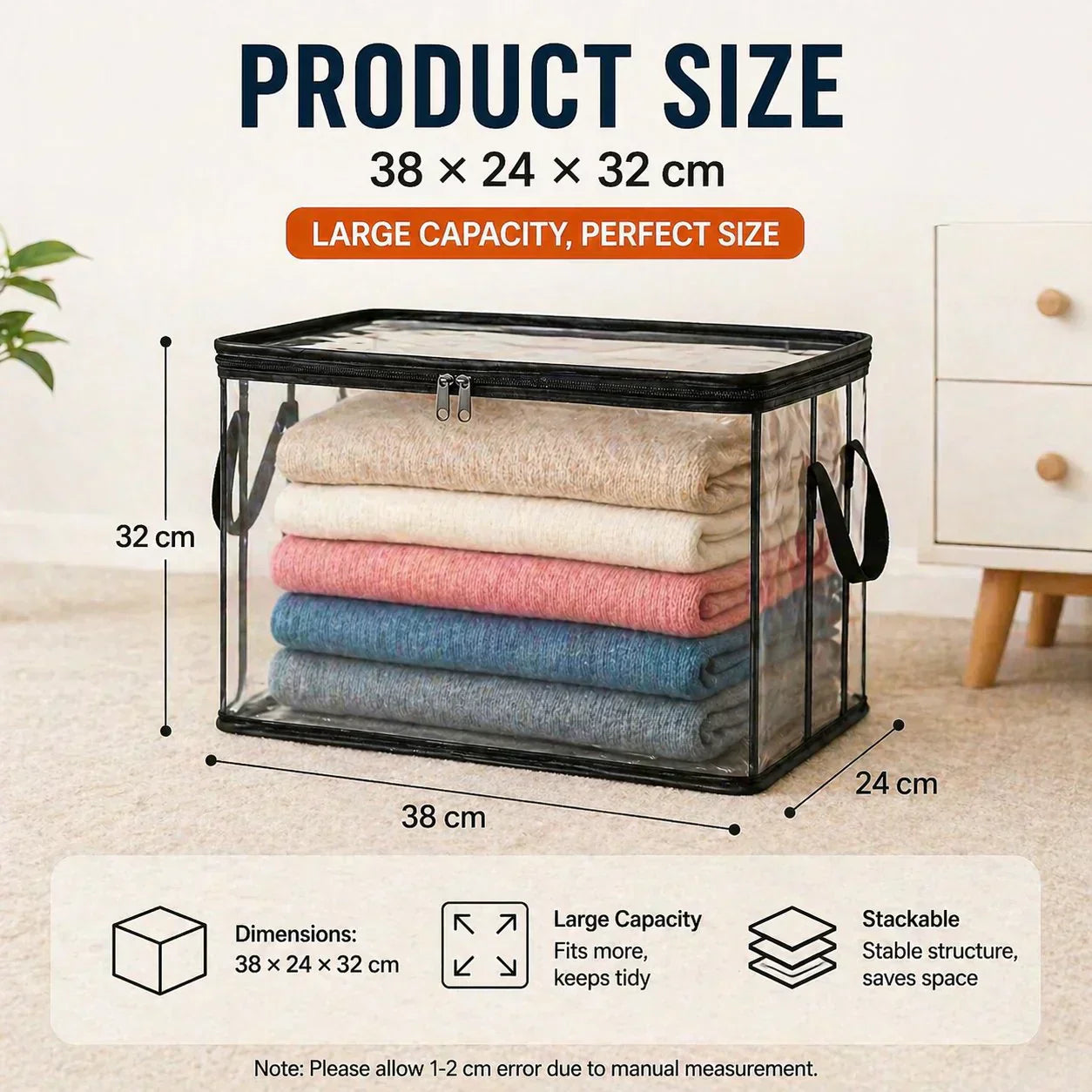 💐 OFFRE SPÉCIALE -50% ! Grand Sac de Rangement Transparent – Capacité XXL, Solide, Réutilisable ♻️🔒 【Qualité Pro】