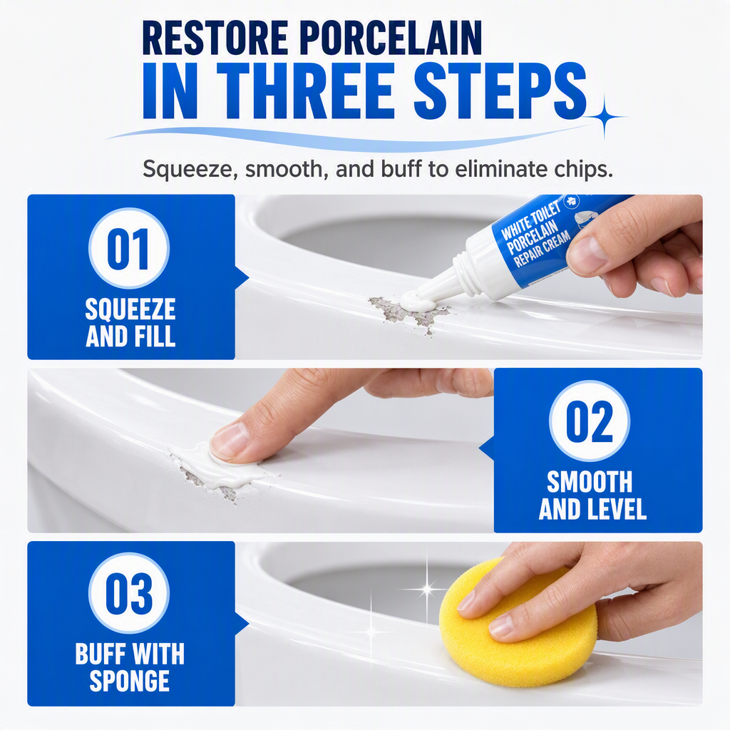 🚽 Crème de réparation pour porcelaine | Blanc 60 ml