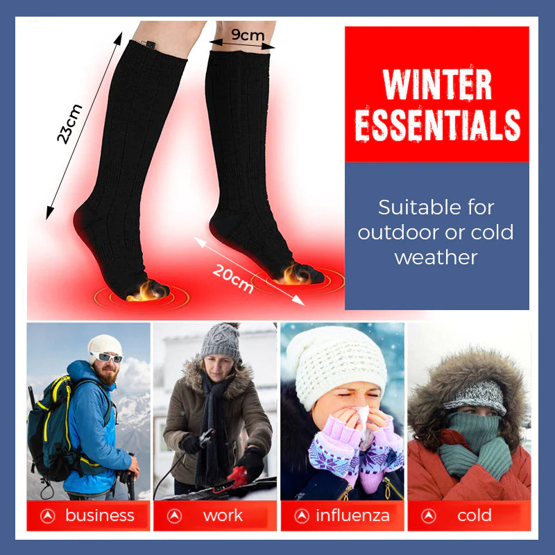Chaussettes chauffantes rechargeables
