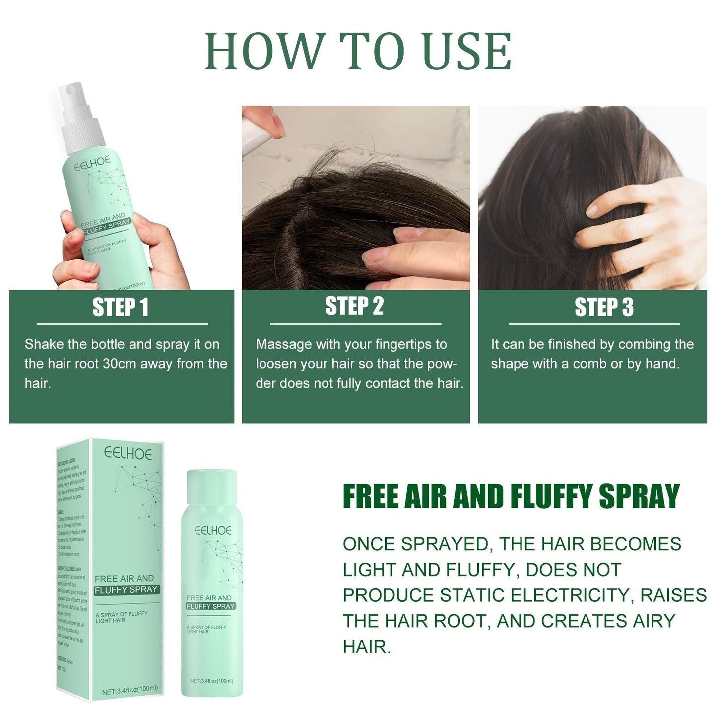 💥Achetez 2 Gratuit 1💥Spray dégraissant, volumisant et asséchant rapide✨