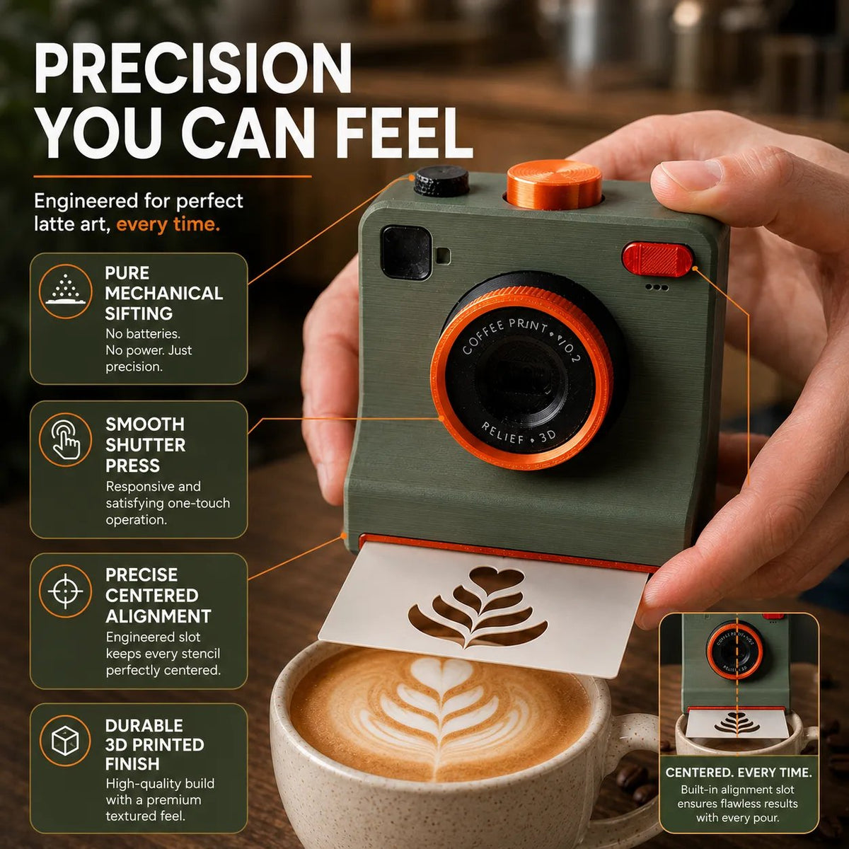 🎃Offre spéciale Halloween : 50 % de réduction !🔥Appareil photo rétro pour décorations de café – Imprimante mécanique à pochoirs pour latte art