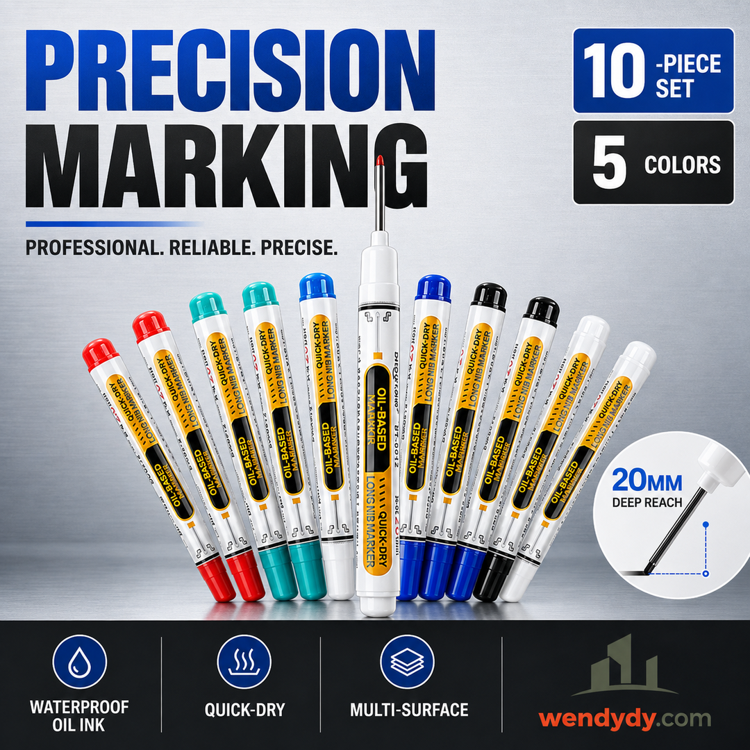 🔥‑50% PROMO FLASH✒️ Marqueur industriel pointe extra‑longue 20 mm, encre huile indélébile sans bouchon, multi‑surfaces atelier ✨🛠️
