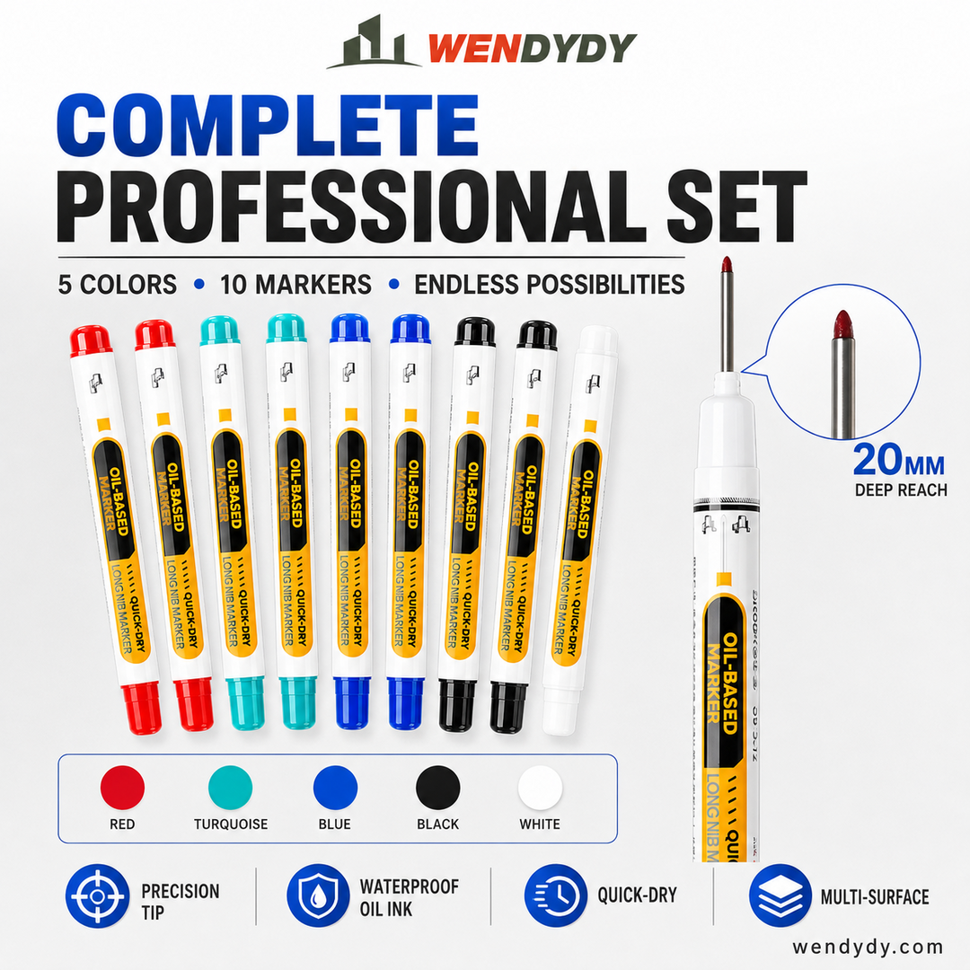 🔥‑50% PROMO FLASH✒️ Marqueur industriel pointe extra‑longue 20 mm, encre huile indélébile sans bouchon, multi‑surfaces atelier ✨🛠️