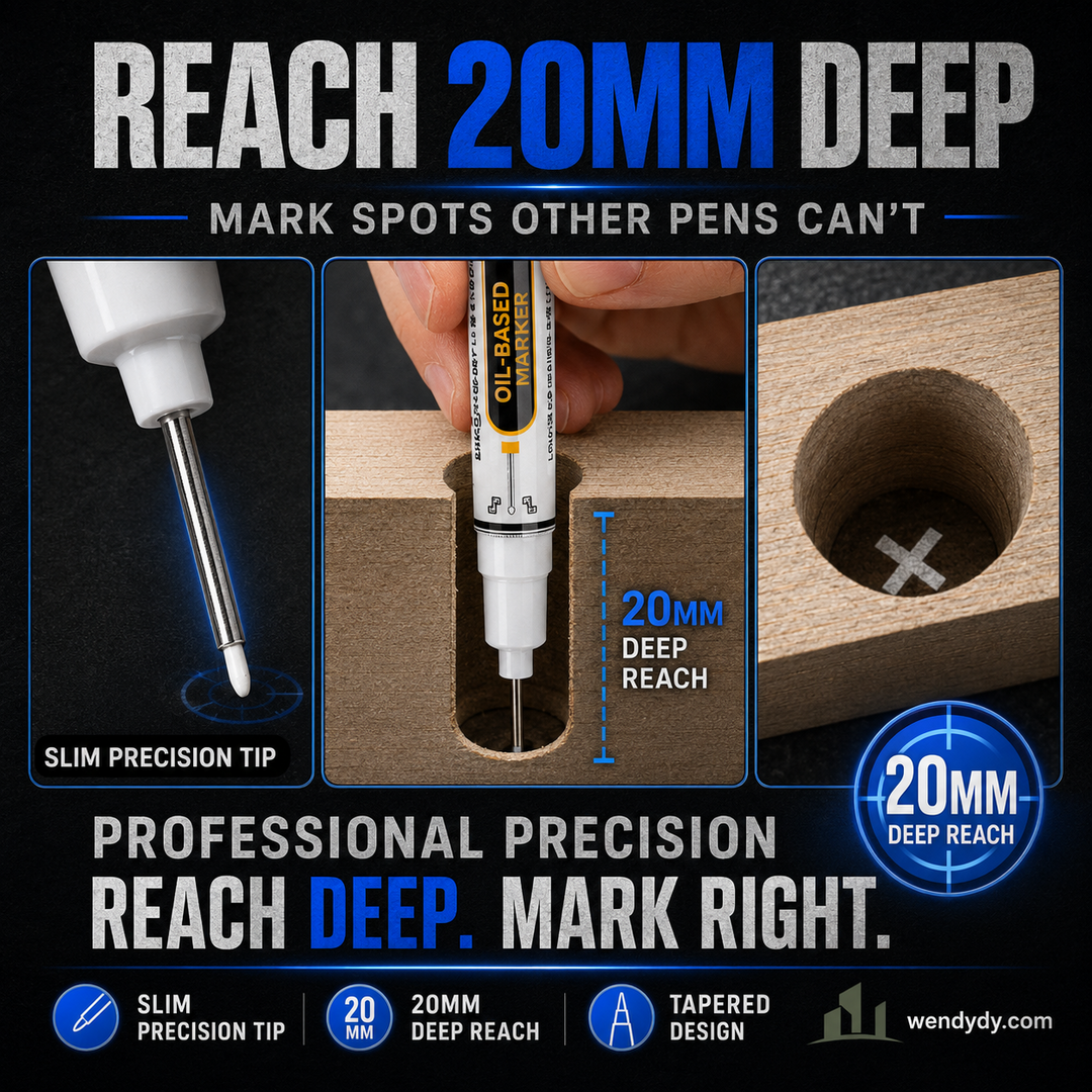 🔥‑50% PROMO FLASH✒️ Marqueur industriel pointe extra‑longue 20 mm, encre huile indélébile sans bouchon, multi‑surfaces atelier ✨🛠️