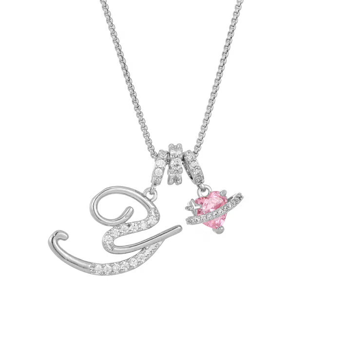 💖Dernier jour : 50 % de réduction ✨ Collier avec pendentif lettre de A à Z et trois breloques🎀