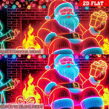 🎇🚪Bannière de Noël pour porte de garage activée par les UV, brille dans le noir🔥🎉