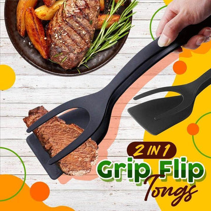 🍳✨ PROMO FLASH 55% ! Pince-Spatule 2 en 1 pour Cuisine – Embouts en Silicone Alimentaire, Antiadhésif, Résistant à la Chaleur, Poignée Longue Confy ✨