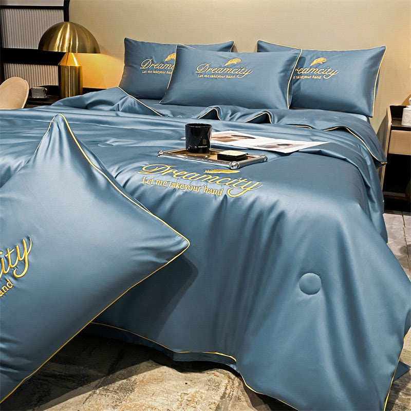 ❄️💕 VENTE DIRECTE USINE -50% ! Parure de Lit 4 Pièces en Velours Haut de Gamme – Douce, Respirante & Rafraîchissante (Tailles 1-2 Places)