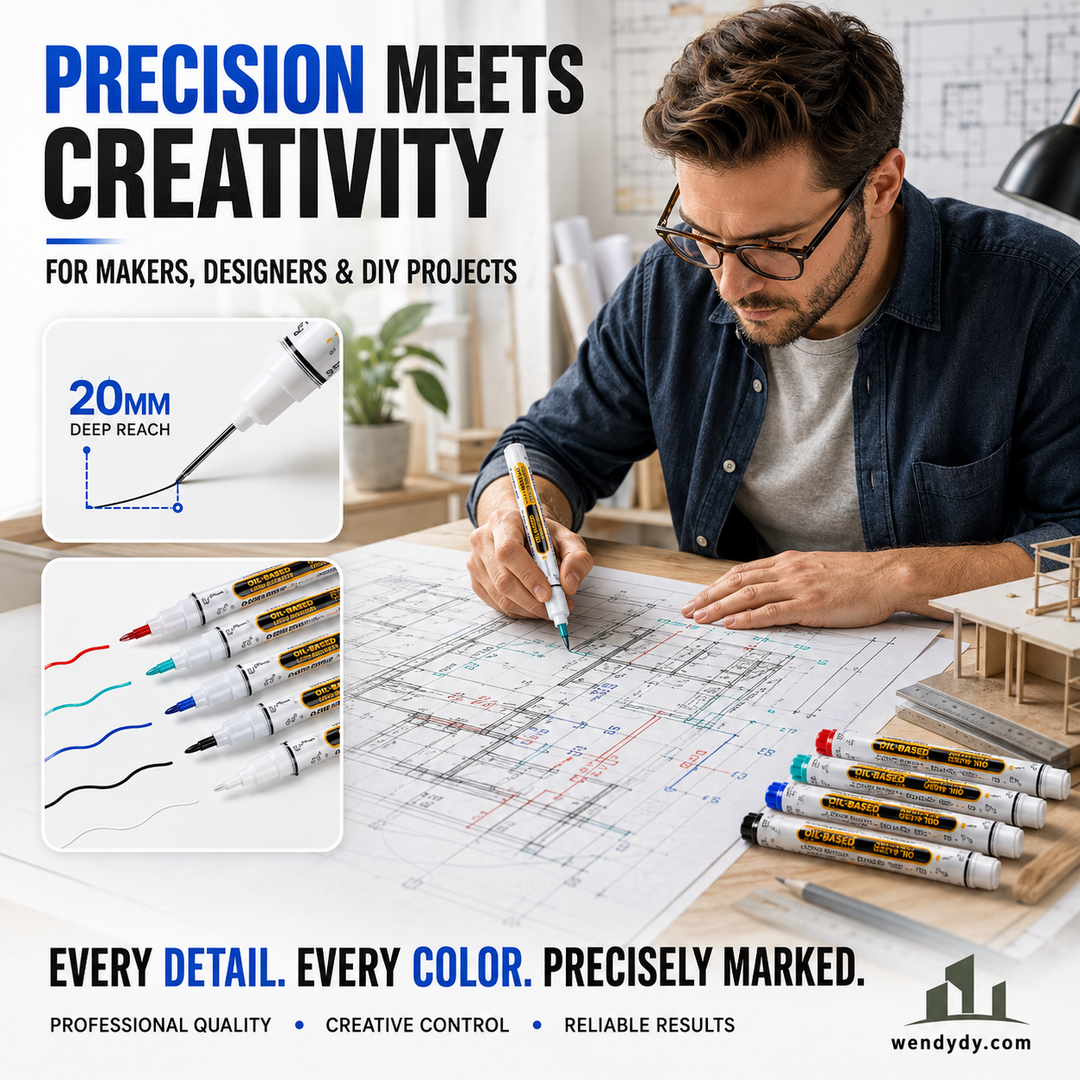 🔥‑50% PROMO FLASH✒️ Marqueur industriel pointe extra‑longue 20 mm, encre huile indélébile sans bouchon, multi‑surfaces atelier ✨🛠️