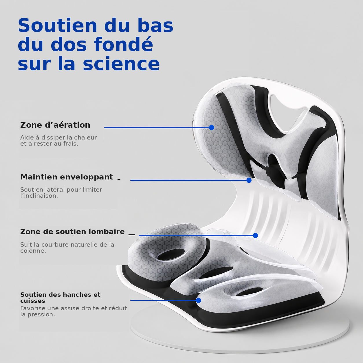 Ergonomic Lumbar Support Cushion for Office Chairs