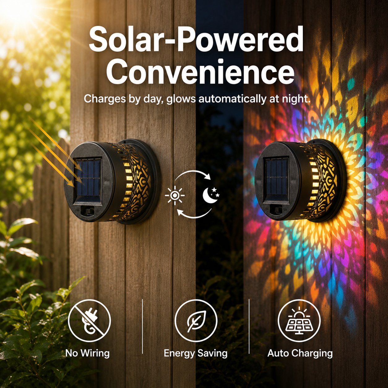 🌞 50 % DE RÉDUCTION MAINTENANT ! 🌀 Lampe solaire mandala – Projection de motifs époustouflants, design 2 en 1 pour sol et mur, étanche IP65, allumage/extinction automatique 🌿