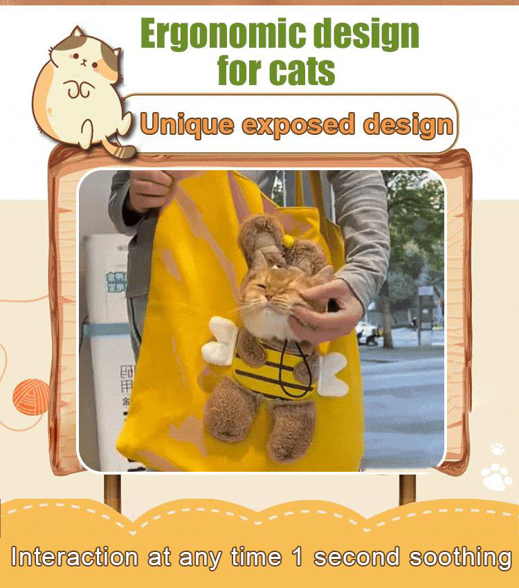 🐈Sac pour chat en forme de tête de rosée - Sac de transport pour animaux de compagnie👜