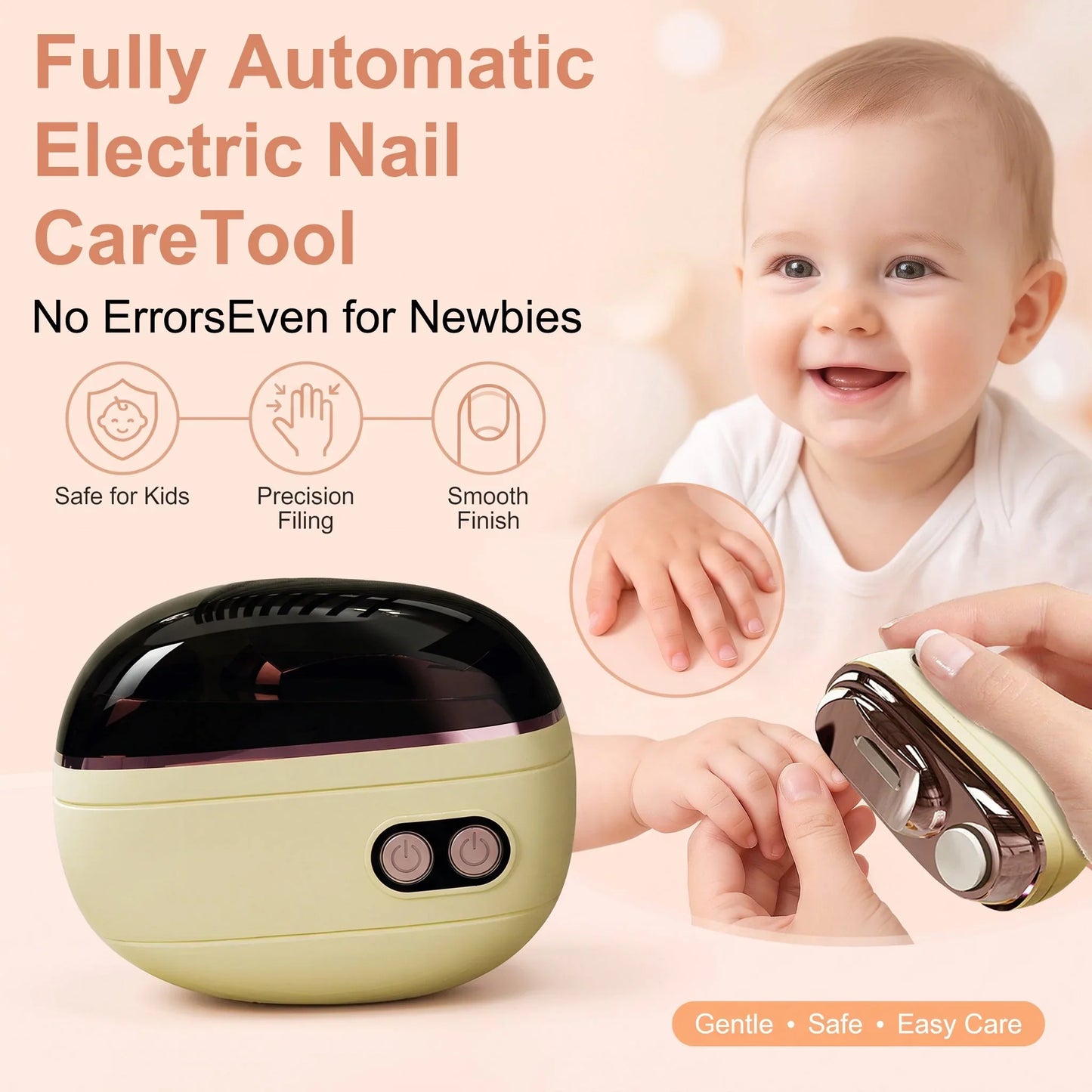 🎉 Soldes 2026 – Plus de 113 000 exemplaires vendus ! ✂️ Coupe-ongles électrique intelligent 2‑en‑1 et polisseur – Sécurité anti‑pincement et lumière LED 💅