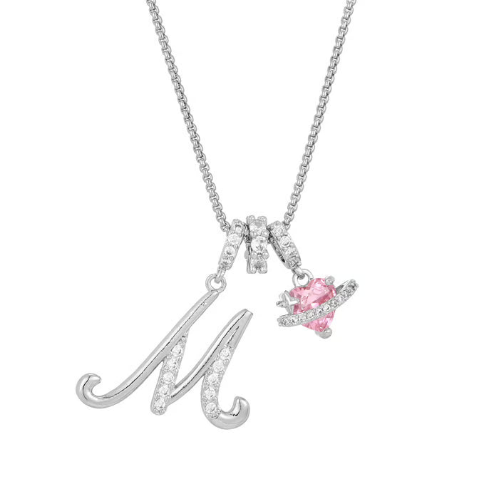 💖Dernier jour : 50 % de réduction ✨ Collier avec pendentif lettre de A à Z et trois breloques🎀