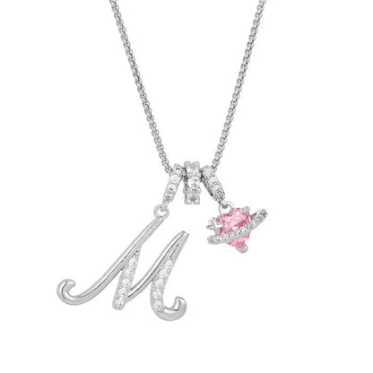 💖Dernier jour : 50 % de réduction ✨ Collier avec pendentif lettre de A à Z et trois breloques🎀