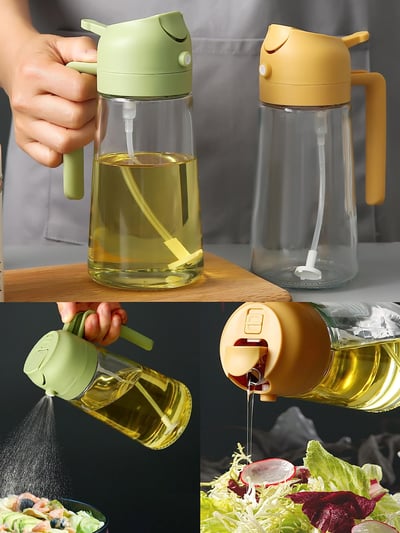 📢📢50% DE RÉDUCTION !! ⏰ Pulvérisateur Huile 2-en-1 Verre – 600 ml – Large Ouverture & Anti-Goutte for Cuisine