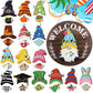 ⏰ Enseigne de Bienvenue Interchangeable avec Vache Highland Avec aimants saisonniers, chapeaux amovibles et accessoires