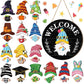 ⏰ Enseigne de Bienvenue Interchangeable avec Vache Highland Avec aimants saisonniers, chapeaux amovibles et accessoires