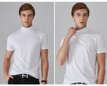 🔈🔈 Soldes 2026 - 50 % DE RÉDUCTION 🎁 T-shirt slim fit à col montant pour homme