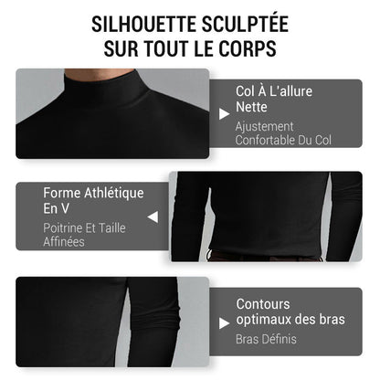 T-shirt à manches longues et col montant pour hommes