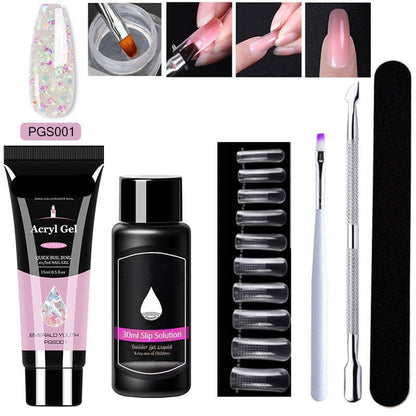 Gel d'extension cristal pour nail art (lot de 7)