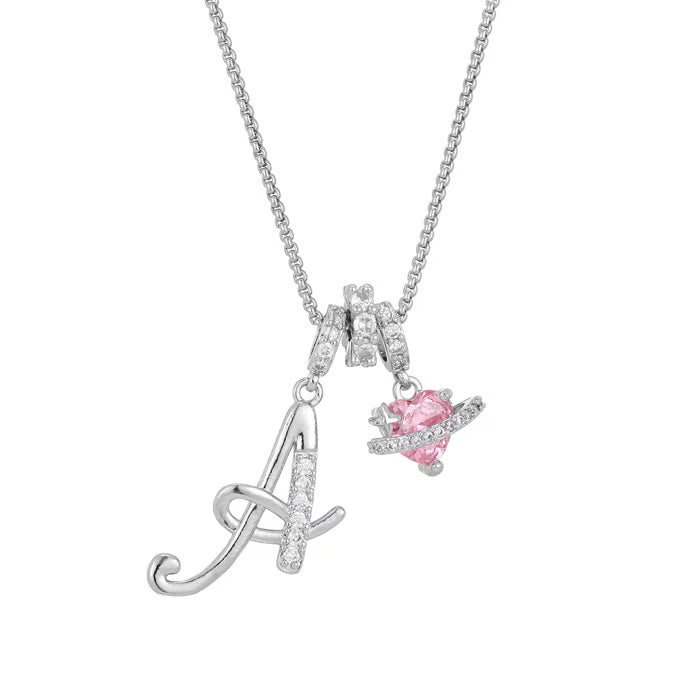 💖Dernier jour : 50 % de réduction ✨ Collier avec pendentif lettre de A à Z et trois breloques🎀