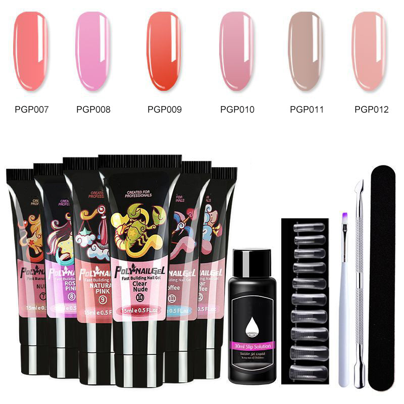 Gel d'extension cristal pour nail art (lot de 7)