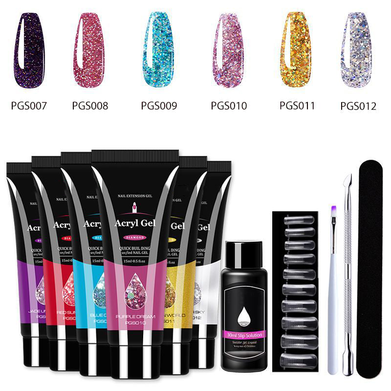 Gel d'extension cristal pour nail art (lot de 7)