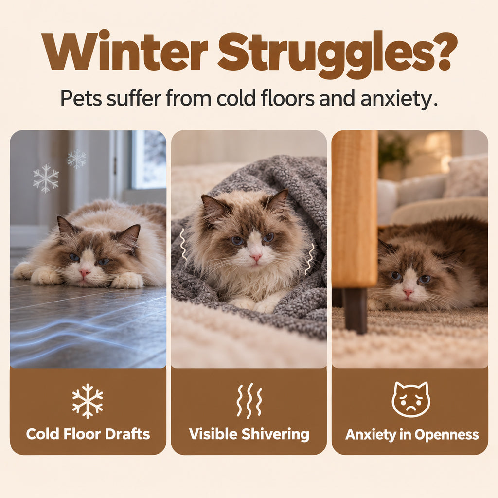 🔥⏰50% DE RÉDUCTION 🐱 Nid chat fermé épais chaud, peluche douce, parfait pour l’automne et l’hiver ❄️