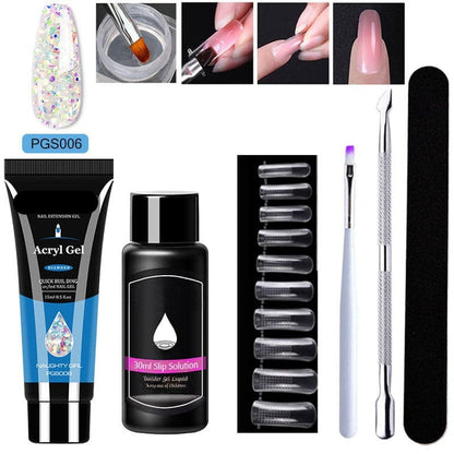 Gel d'extension cristal pour nail art (lot de 7)