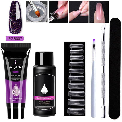 Gel d'extension cristal pour nail art (lot de 7)