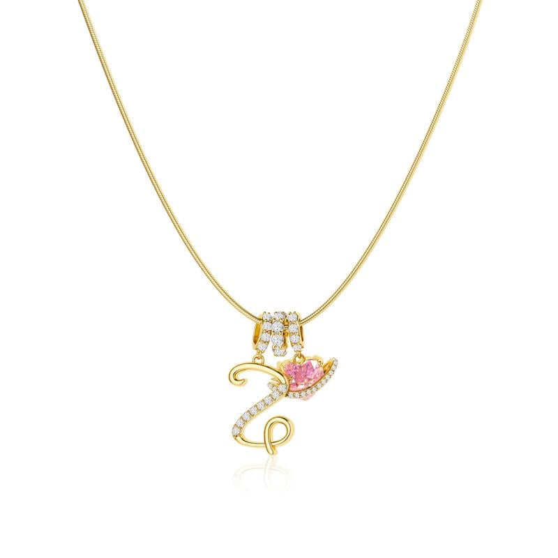 💖Dernier jour : 50 % de réduction ✨ Collier avec pendentif lettre de A à Z et trois breloques🎀