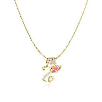 💖Dernier jour : 50 % de réduction ✨ Collier avec pendentif lettre de A à Z et trois breloques🎀