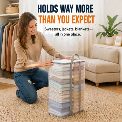 💐 OFFRE SPÉCIALE -50% ! Grand Sac de Rangement Transparent – Capacité XXL, Solide, Réutilisable ♻️🔒 【Qualité Pro】