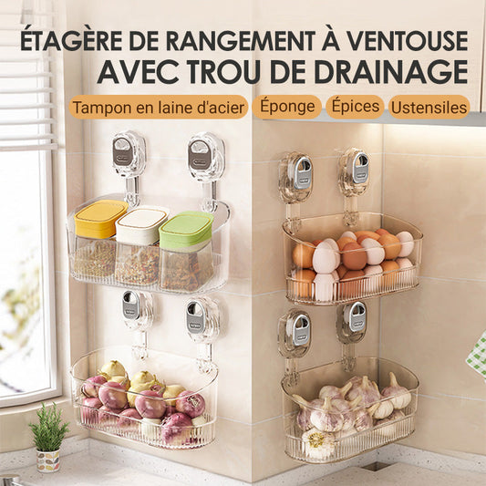 🔥Nouvelle mise à niveau 🍃Hot Sale 50% Off🔥Support de rangement à ventouse avec trou de drainage【Vente directe d'usine】