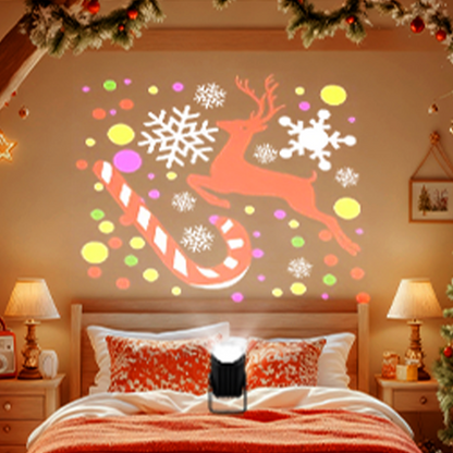 🎄 Promotion Exceptionnelle de Noël🎁Projecteur rotatif LED avec motifs de Noël