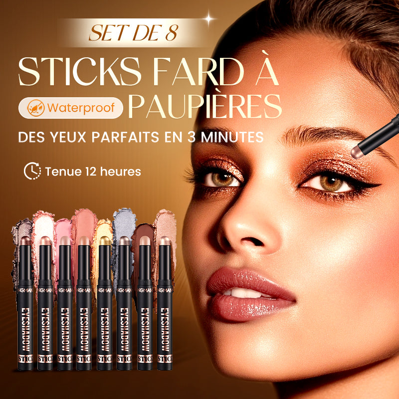 📢📢50 % de réduction !! ⏰8 couleurs de fards à paupières pailletés en stick, waterproof, longue tenue et multi-usage