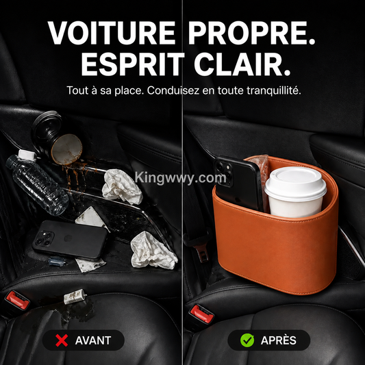 🔥 50 % DE RÉDUCTION ! Porte-gobelet universel en cuir pour portière de voiture – Cuir PU haut de gamme, attache sécurisée & compatible avec bouteilles, smartphones et plus encore 🚗☕